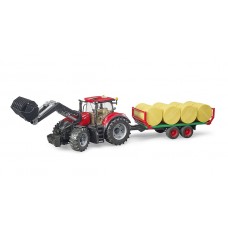 Case IH Optum 300 CVX met voorlader en balenwagen 1:16 (Bruder)