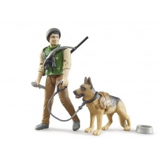 Boswachter met hond en accessoires 1:16 (Bruder)