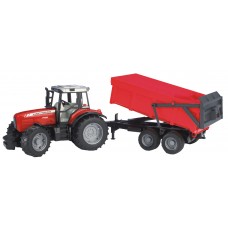Massey Ferguson 7480 met trailer 1:16 (Bruder) Massey Ferguson 7480 met trailer 1:16 (Bruder)