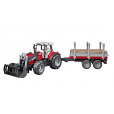 Massey Ferguson 7480 met voorlader en houttransporter 1:16 Massey Ferguson 7480 met voorlader en houttransporter 1:16