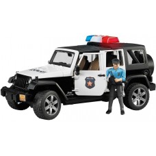 Jeep Wrangler Unlimited Rubicon politieauto met politieman 1:16 (Bruder)