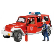 Jeep Wrangler Unlimited Rubicon brandweer met brandweerman 1:16 (Bruder)