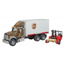 Mack Granite UPS met vorkheftruck 1:16 (Bruder)